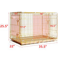 24-42" Collapsible Copper Gold Dog Crate GLD24/30/36/42