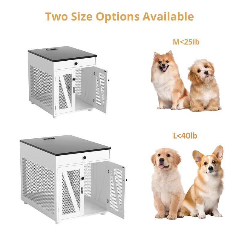 Dog Crate End Table Furniture  | Wooden Dog Kennel for Medium Dogs
