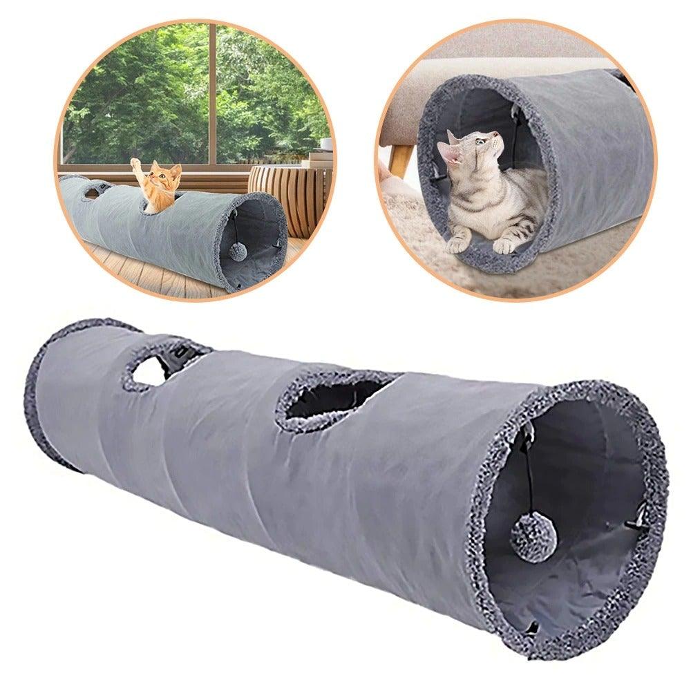 2/3/4/5 Holes Pet Cat Tunnel Toys Foldable Pet Cat Kitty Training Interactive