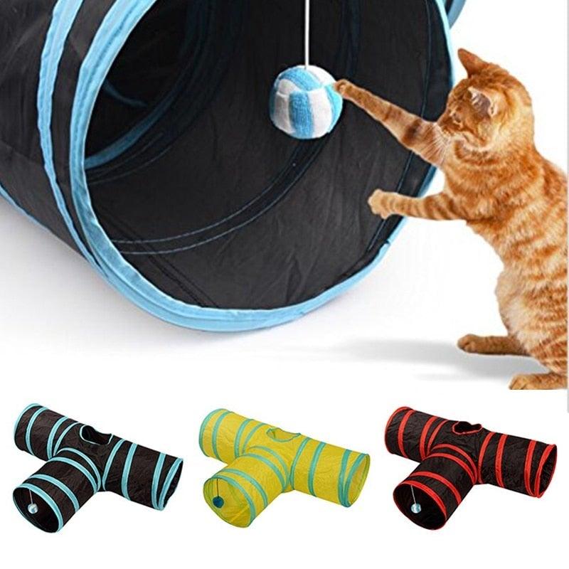 2/3/4/5 Holes Pet Cat Tunnel Toys Foldable Pet Cat Kitty Training Interactive
