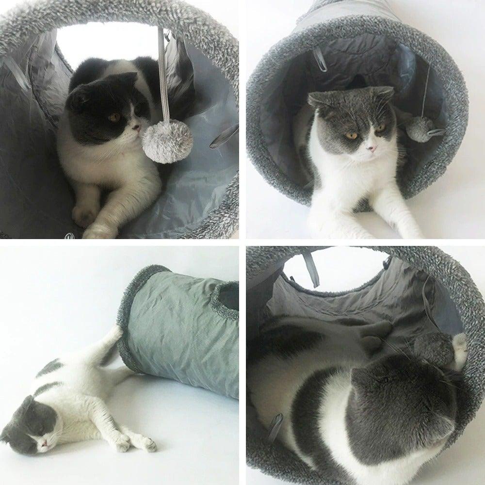 2/3/4/5 Holes Pet Cat Tunnel Toys Foldable Pet Cat Kitty Training Interactive