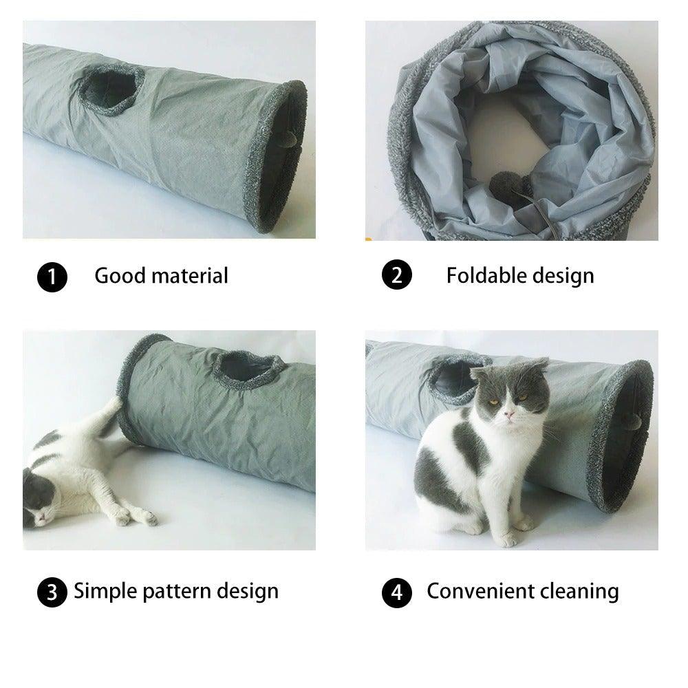 2/3/4/5 Holes Pet Cat Tunnel Toys Foldable Pet Cat Kitty Training Interactive