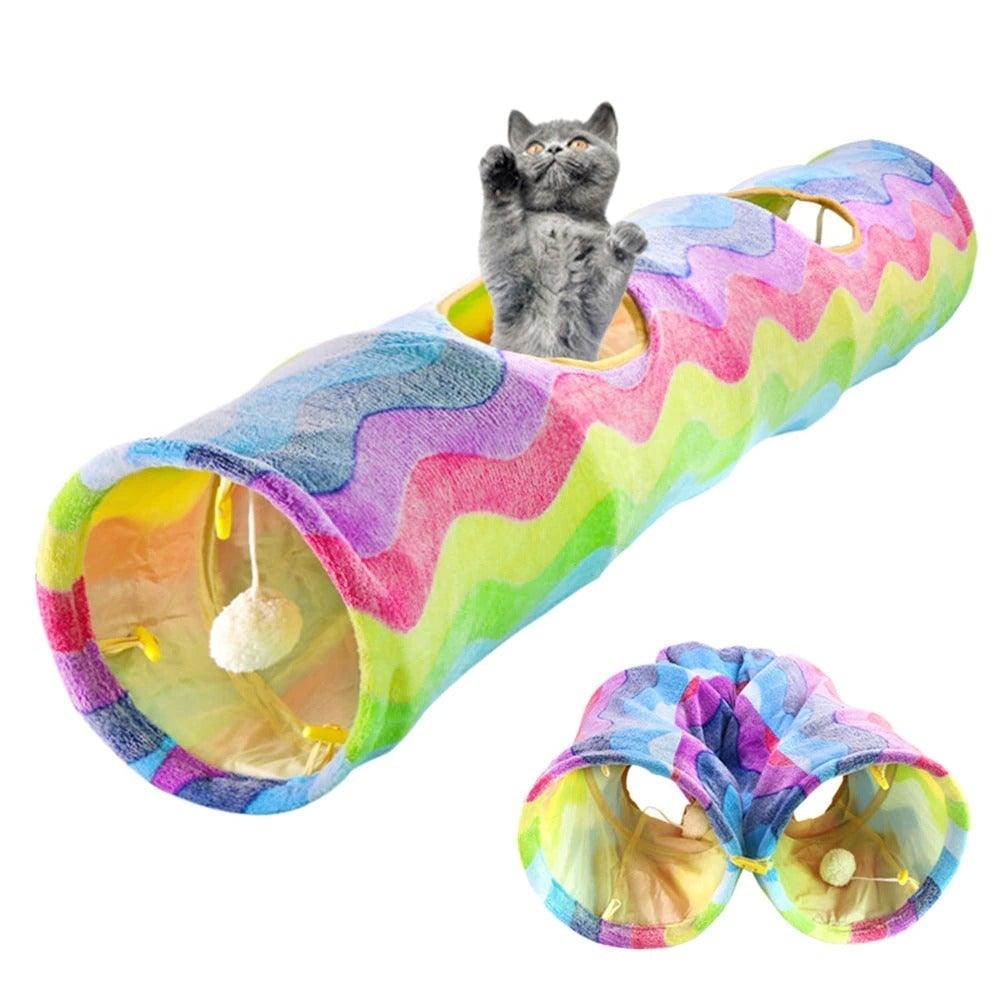 2/3/4/5 Holes Pet Cat Tunnel Toys Foldable Pet Cat Kitty Training Interactive