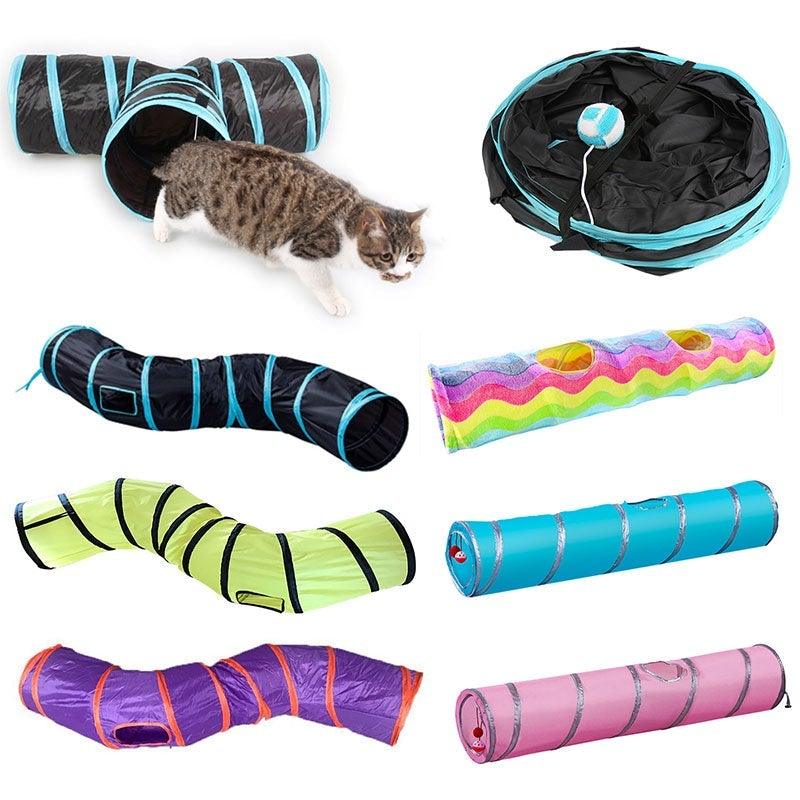 2/3/4/5 Holes Pet Cat Tunnel Toys Foldable Pet Cat Kitty Training Interactive