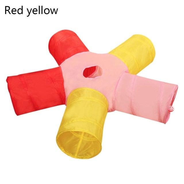 2/3/4/5 Holes Pet Cat Tunnel Toys Foldable Pet Cat Kitty Training Interactive