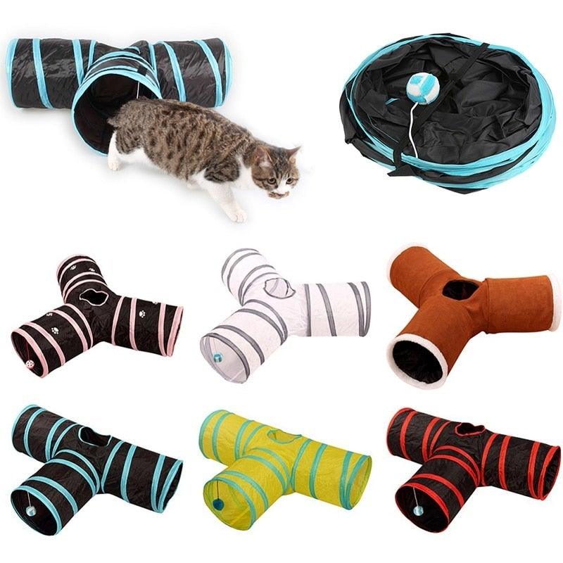 2/3/4/5 Holes Pet Cat Tunnel Toys Foldable Pet Cat Kitty Training Interactive