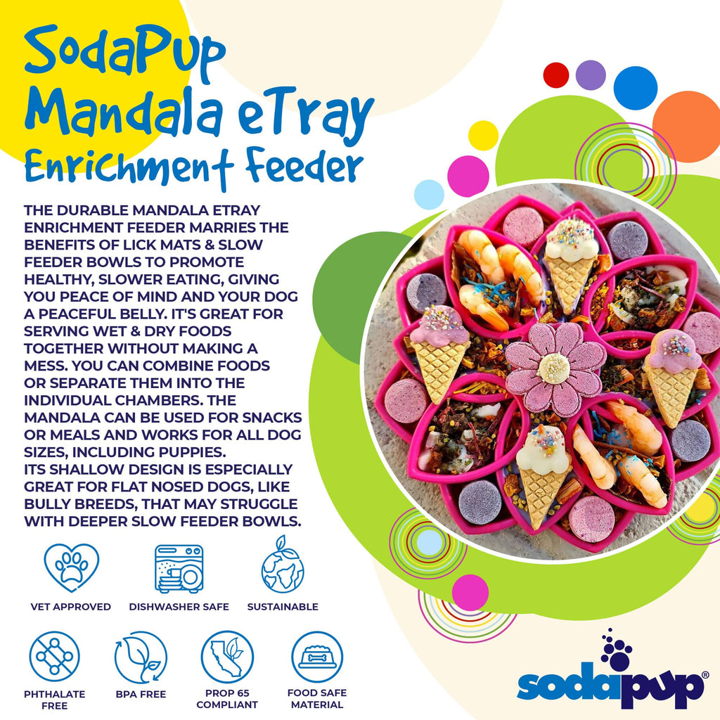 Mandala eTray Shallow Slow Feeder Dog