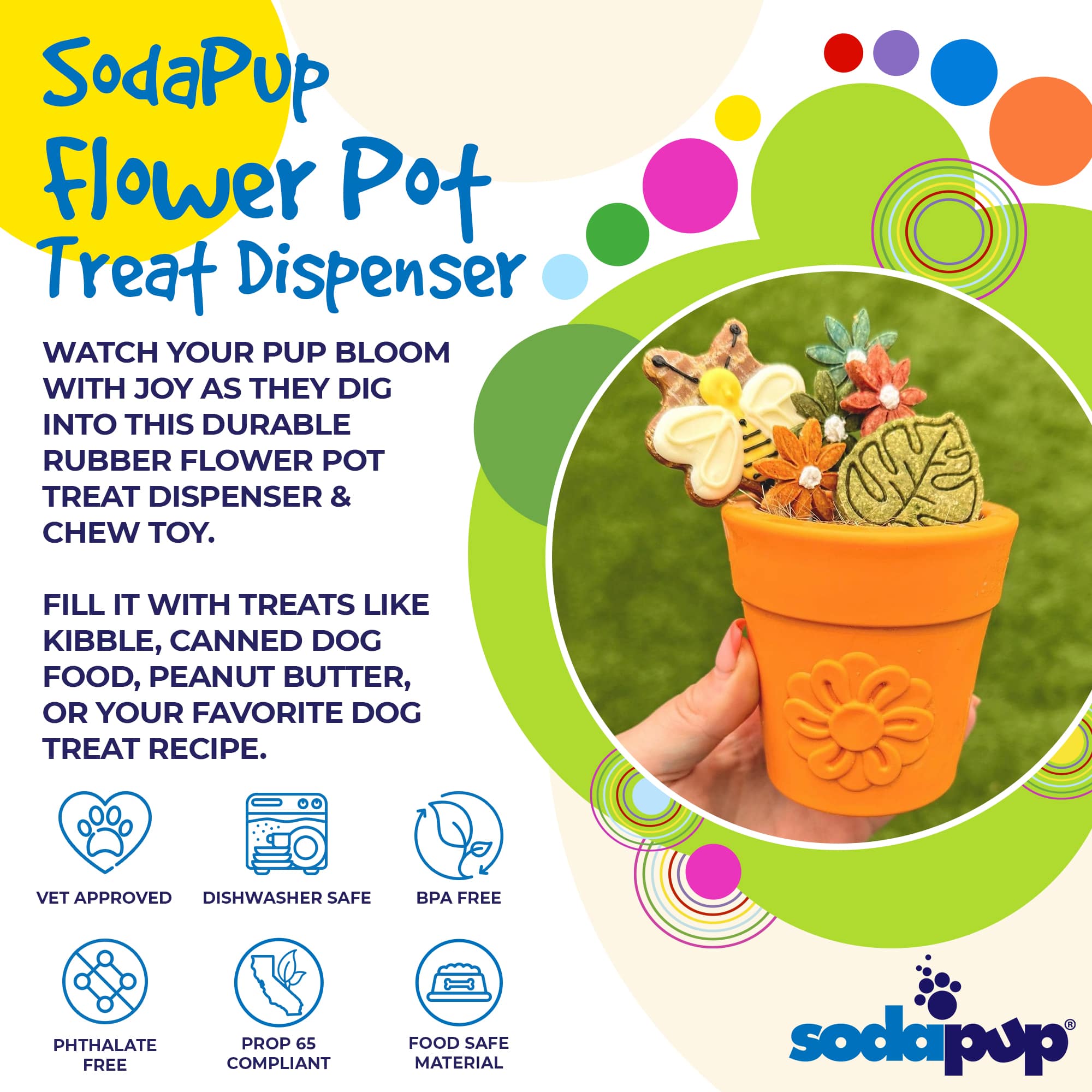 Large Flower Pot eCup Dog Treat Dispenser