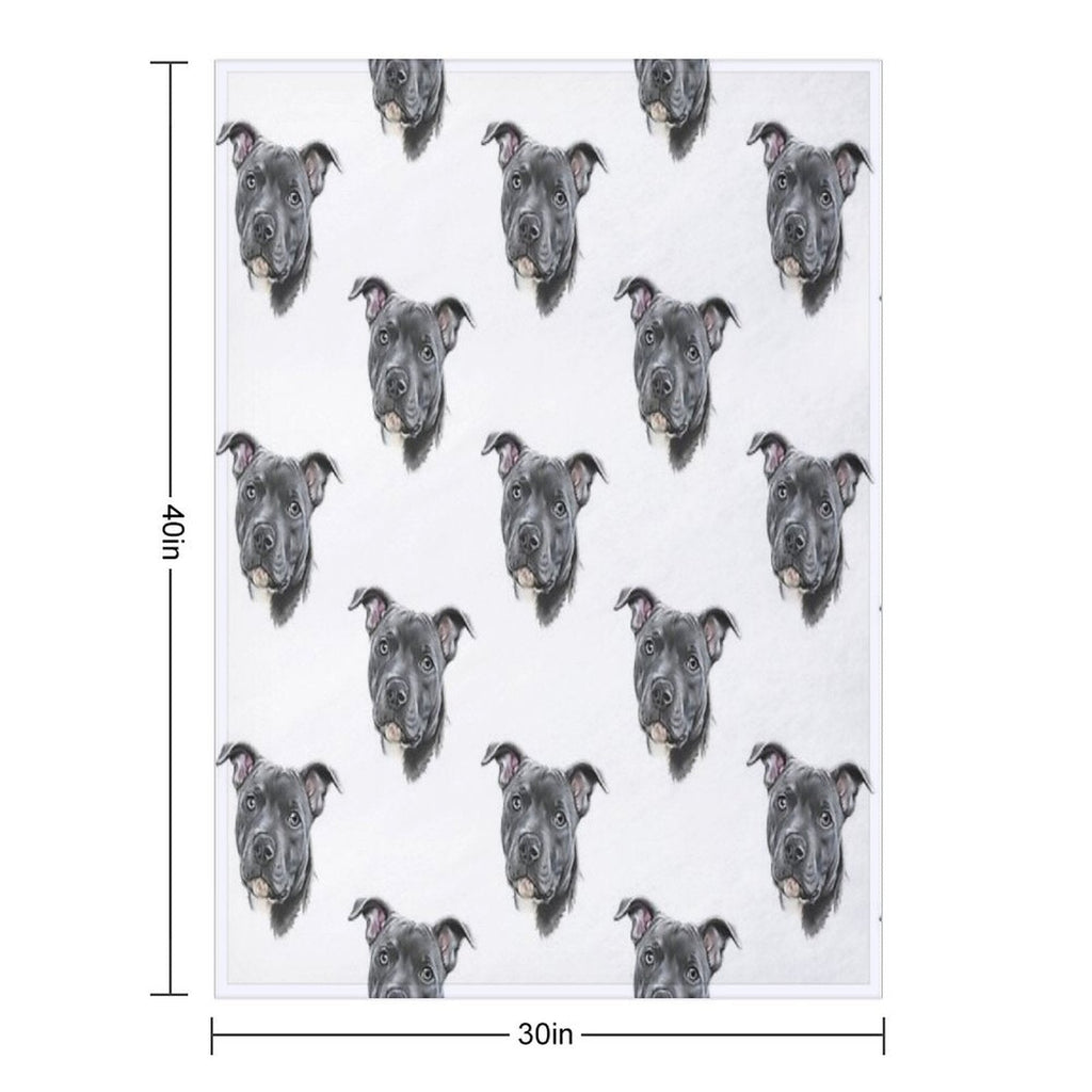 Blue Staffy Throw Blanket