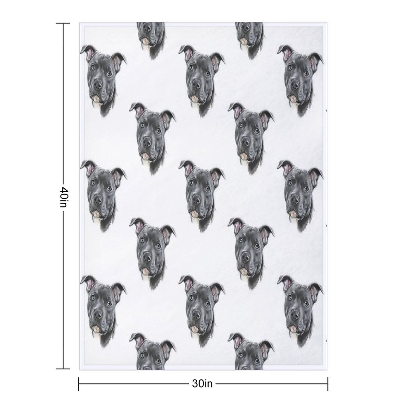 Blue Staffy Throw Blanket
