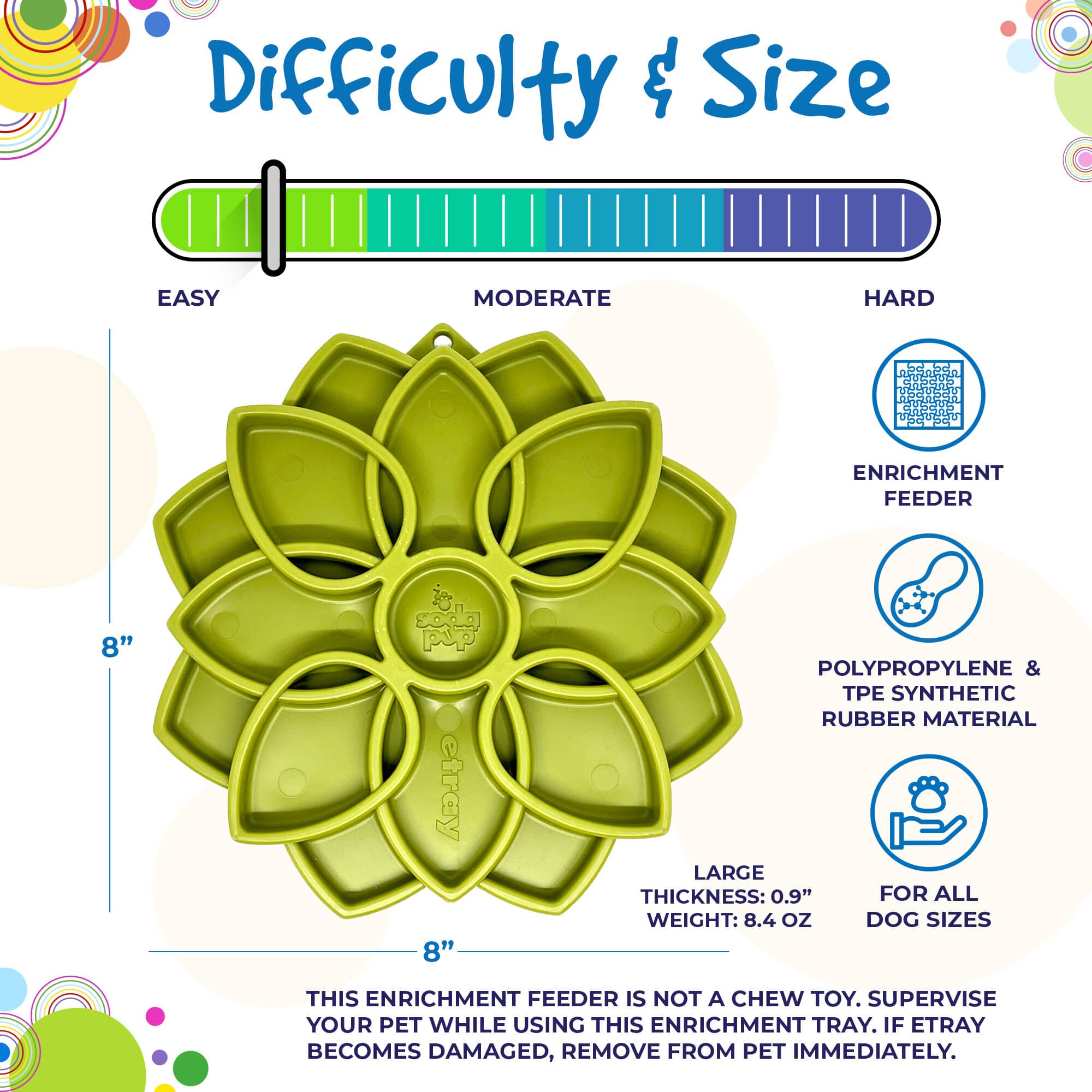 Mandala eTray Shallow Slow Feeder Dog