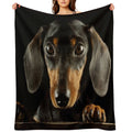 Dachshund Dog Photo Portrait Throw Blanket