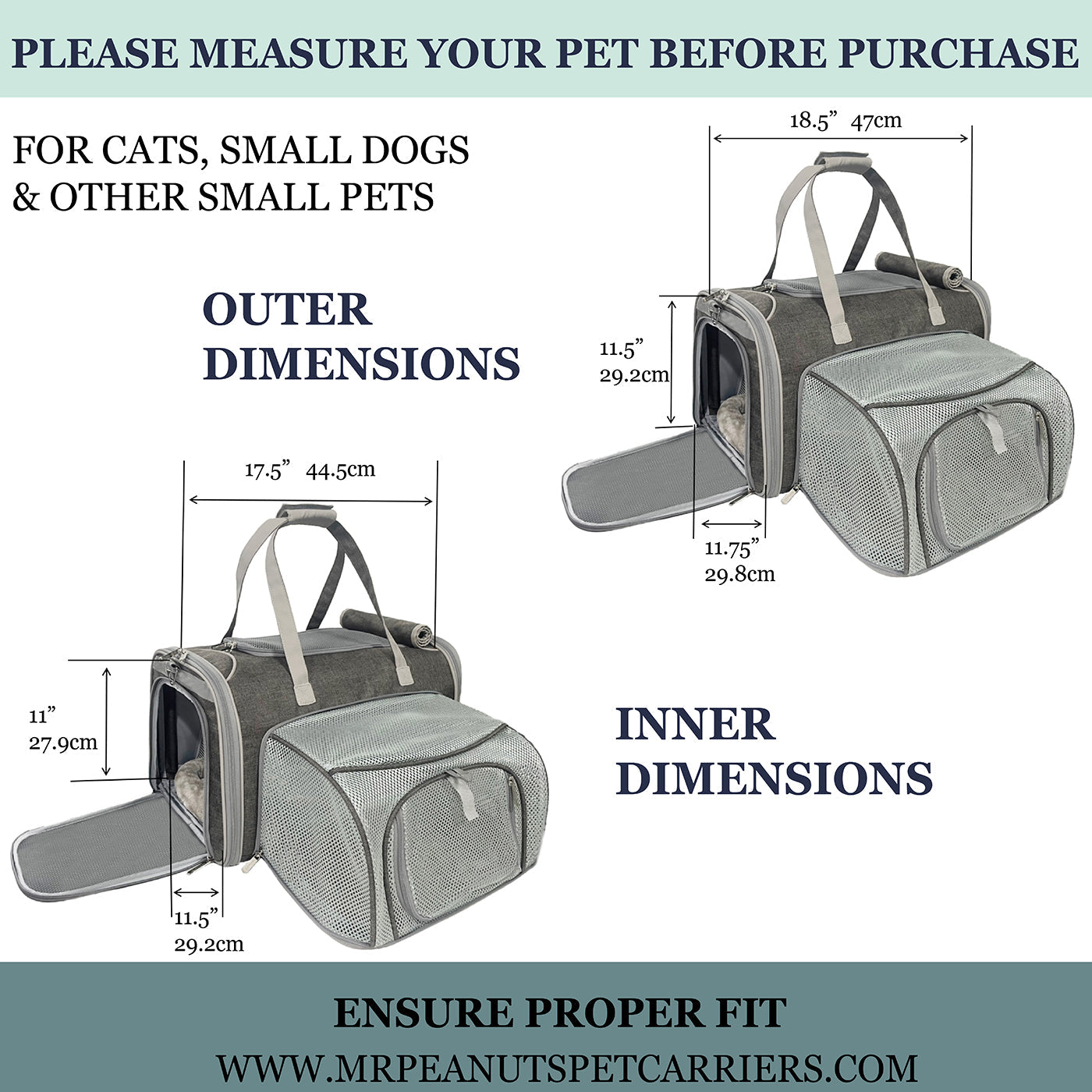 Standard Size Airline Compliant Expandable Pet Carrier V3.0