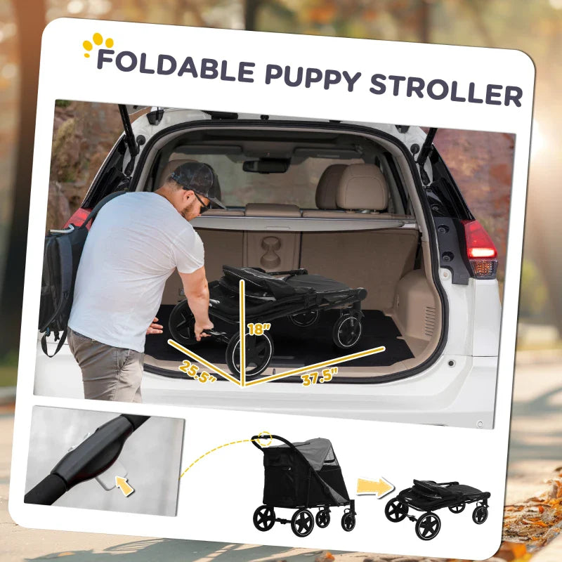 One-Click Foldable Stroller  with Storage