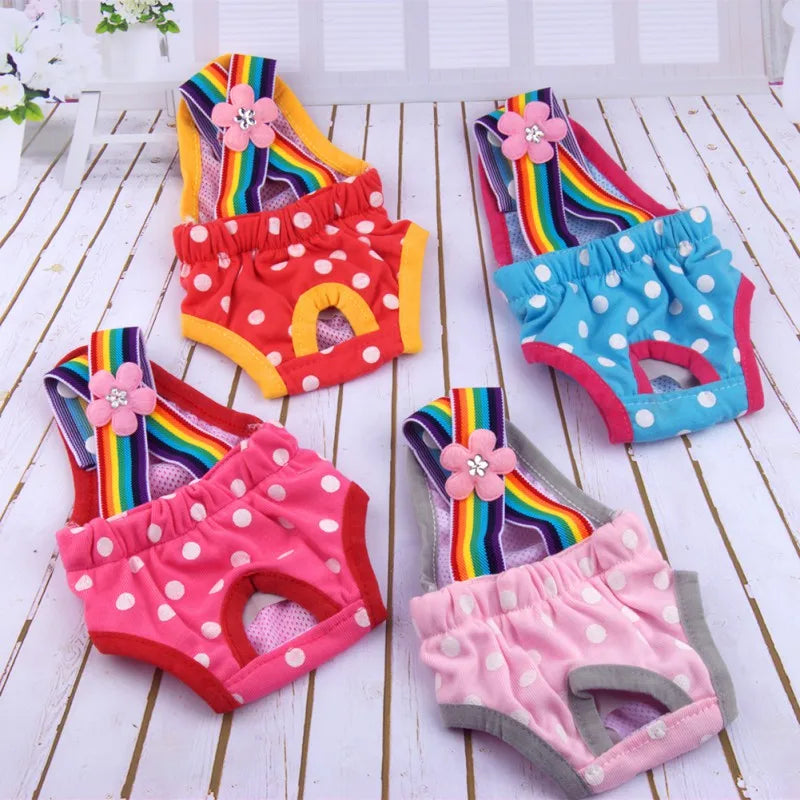Polka Dots Pet Dog Diaper Shorts Washable Diaper
