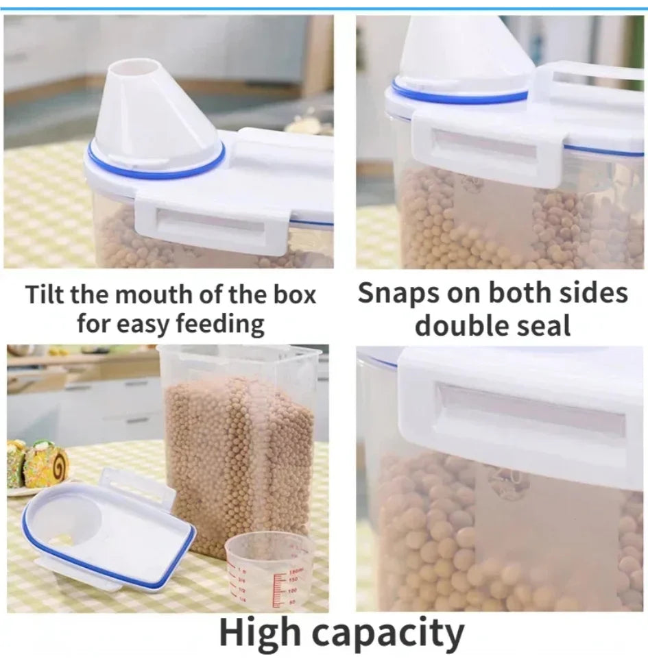 1.5kg/2kg Dog Cat Food Pail Plastic Storage Tank