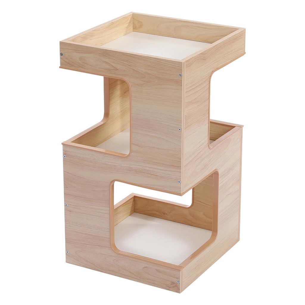 Wood Cat Condo House Bed with Removable Soft Mats s