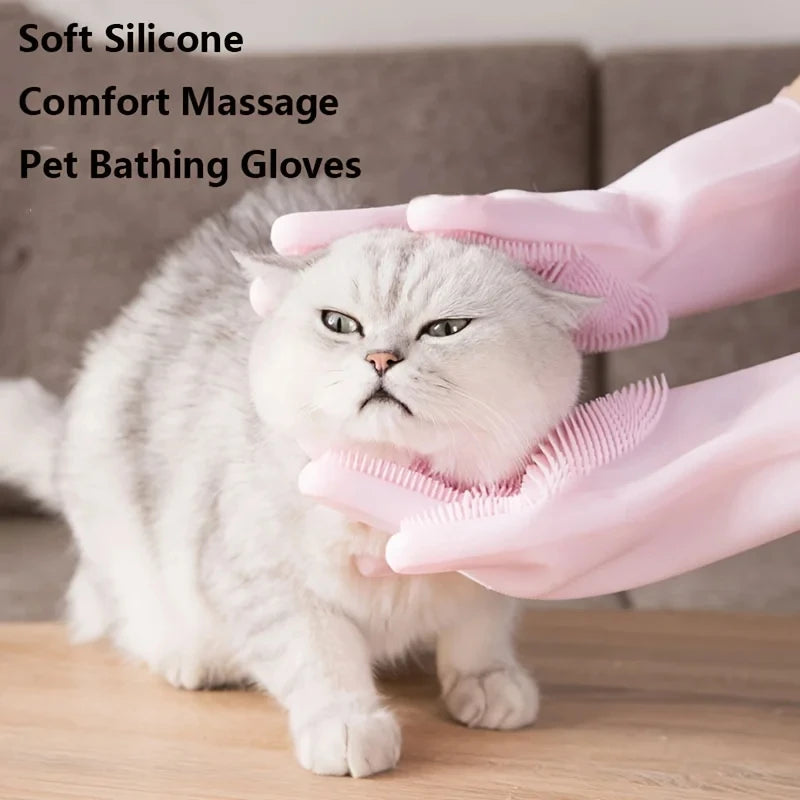 Pet Grooming Cleaning Gloves for  Dog and  Cat Bathing