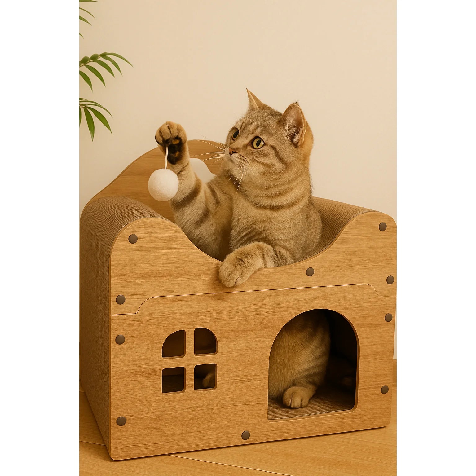 Spacious Cat House for Indoor & Outdoor Use -