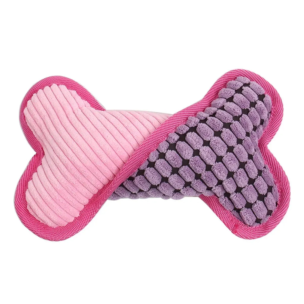 Plush Squeaky Toy Bones