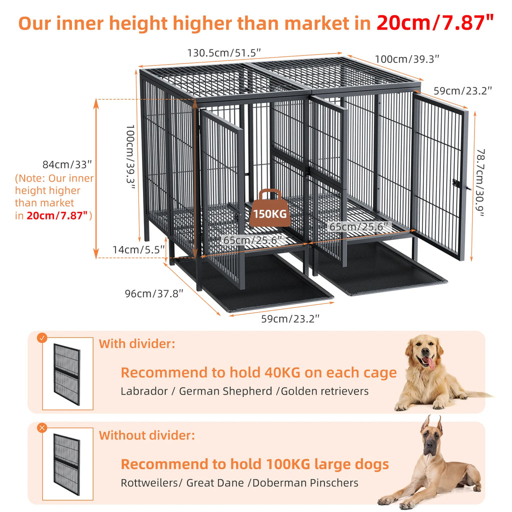 Jumbo Double Large Metal Pet Kennel House Playpen