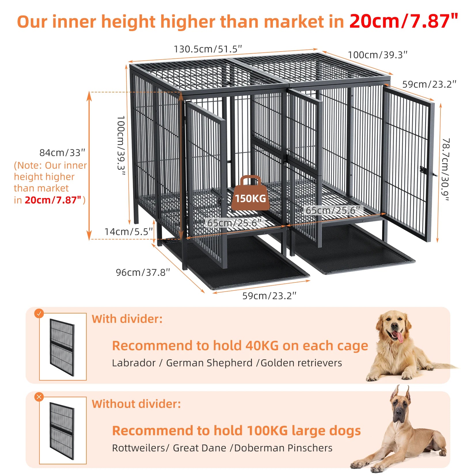 Jumbo Double Large Metal Pet Kennel House Playpen