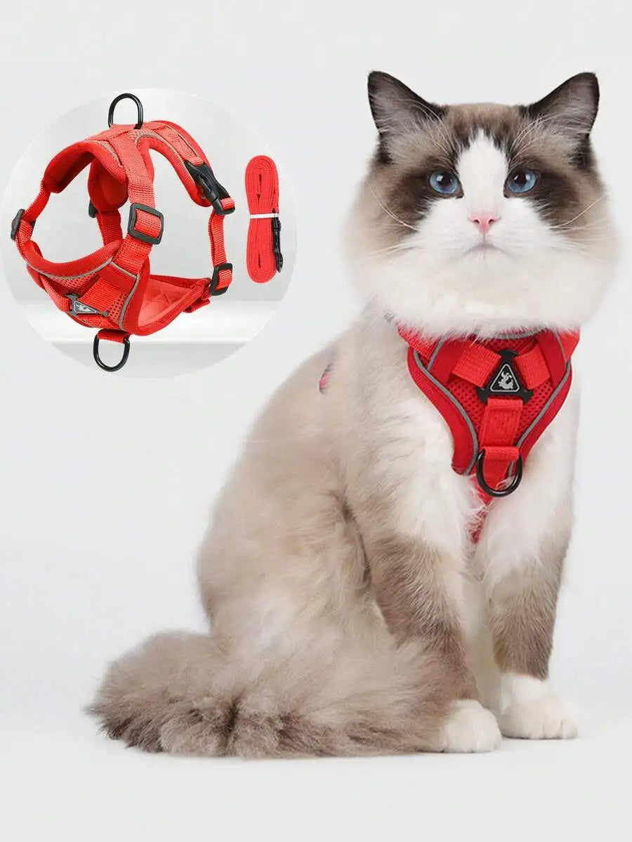 Reflective Pet Harness And Leash Set,