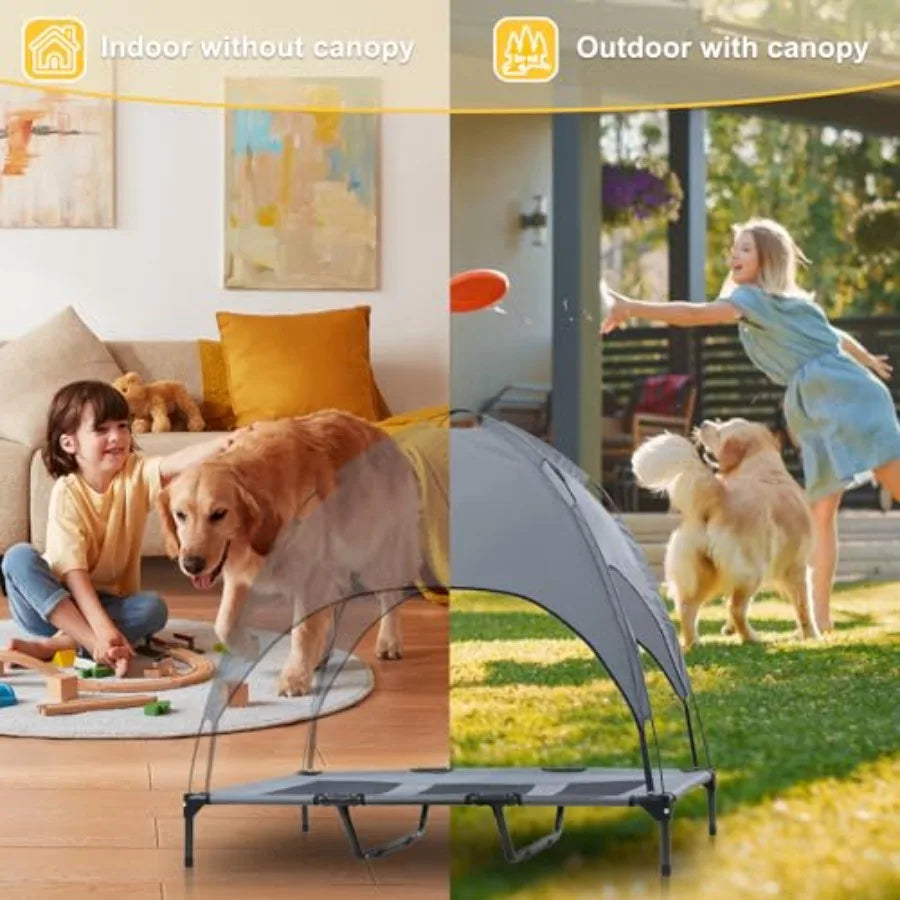 Elevated Dog Bed with Canopy