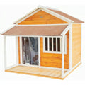 Durable Wooden Dog House with Porch,
