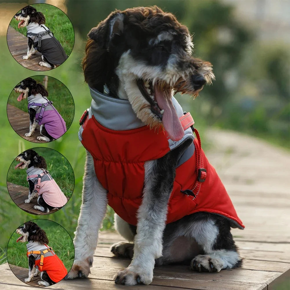 Warm Waterproof Winter Dog Harness Jacket Vest