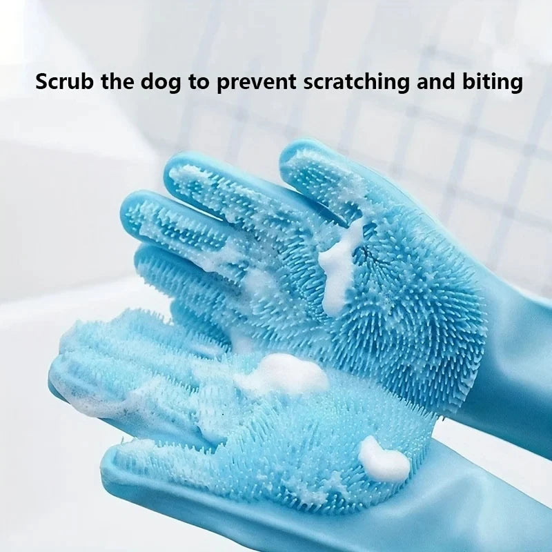 Pet Grooming Cleaning Gloves for  Dog and  Cat Bathing