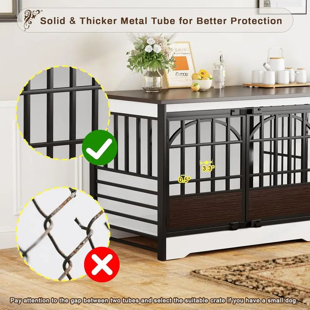 86 Double-Deck Dog Crate for Dual Dogs