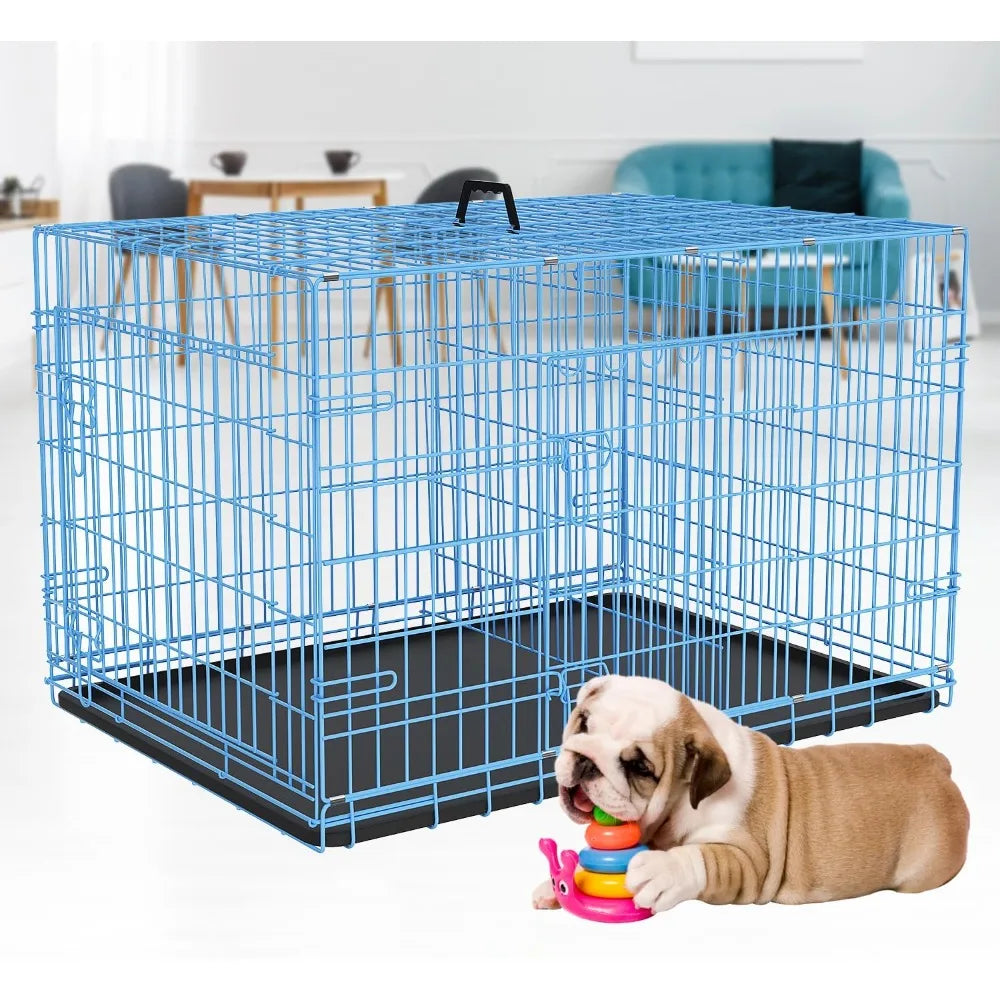 18 Inch Dog Crate, Folding Metal Wire Dog Cage
