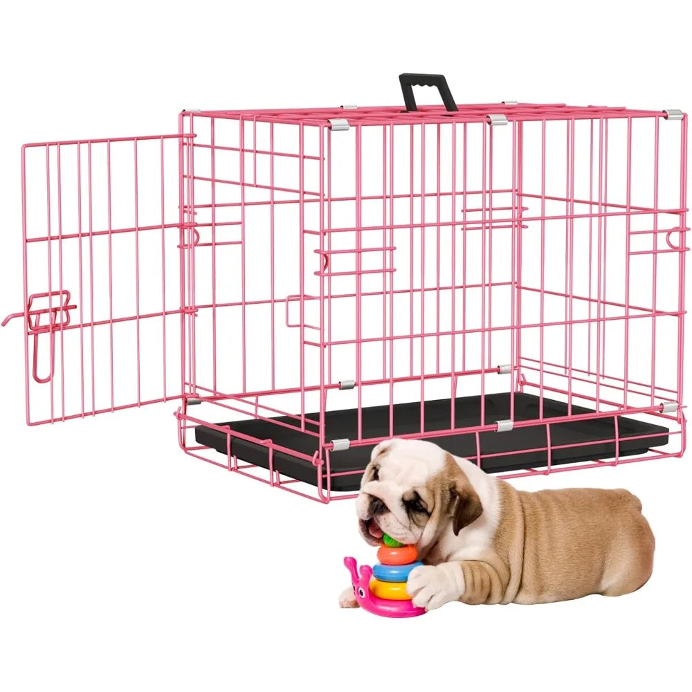 18 Inch Dog Crate, Folding Metal Wire Dog Cage