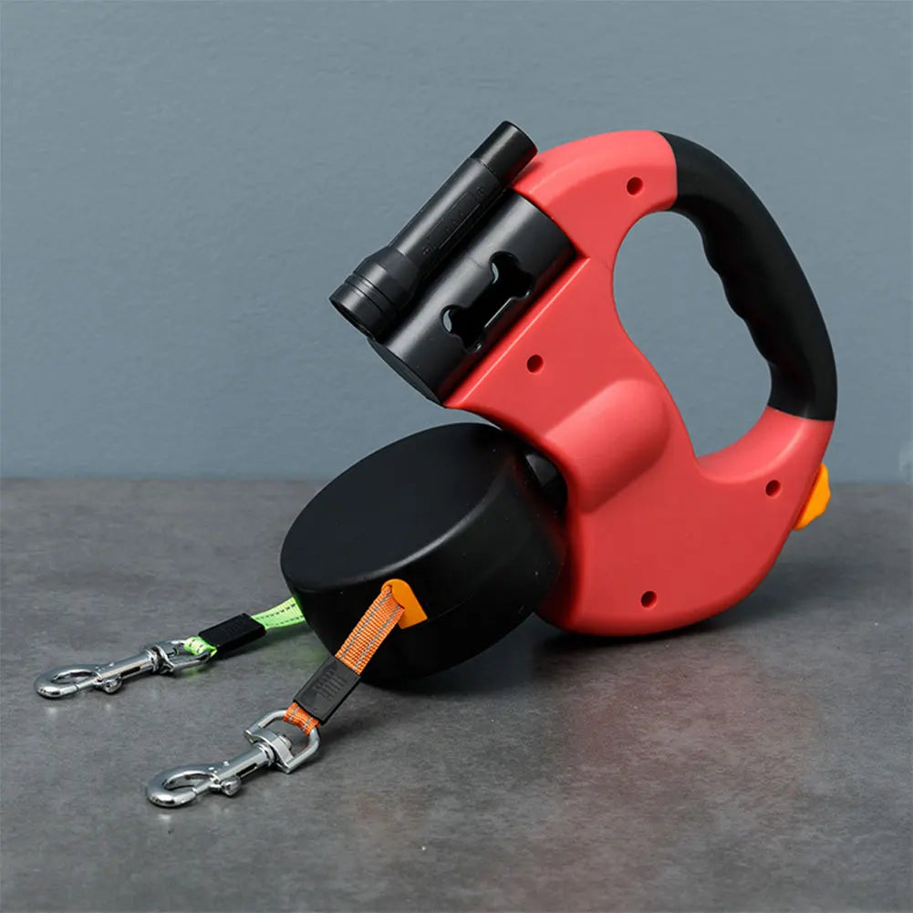 Double Headed Dog Leash with Traction Rope
