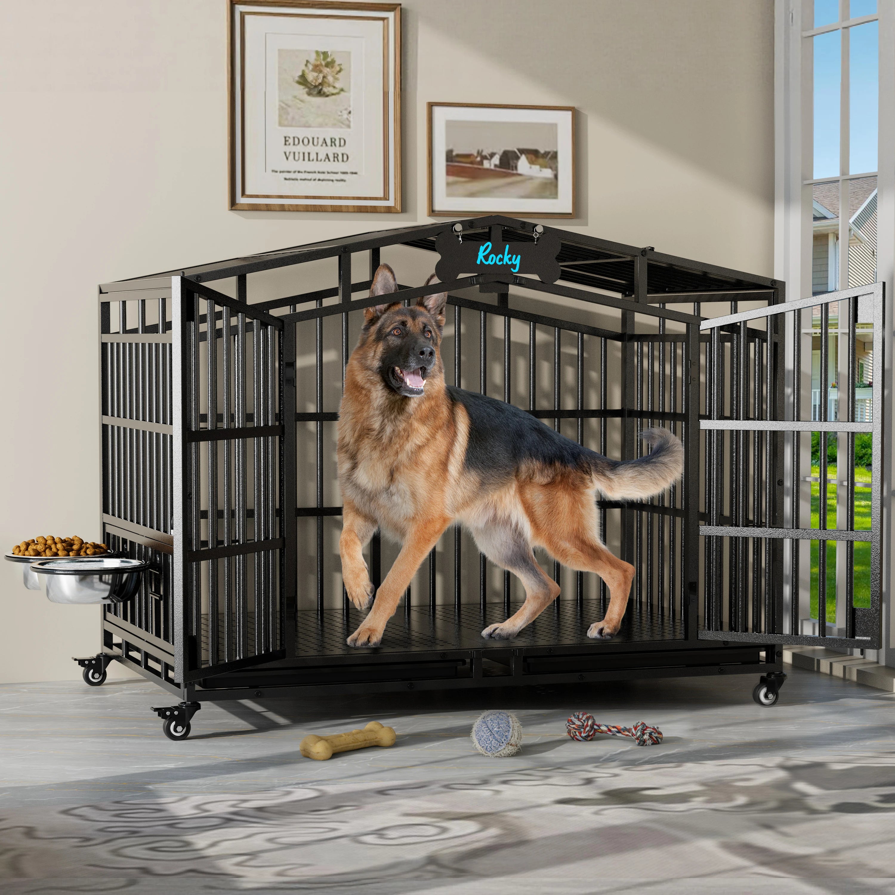 EasyCom 41"/48" Heavy Duty Extra Large  Dog Crate