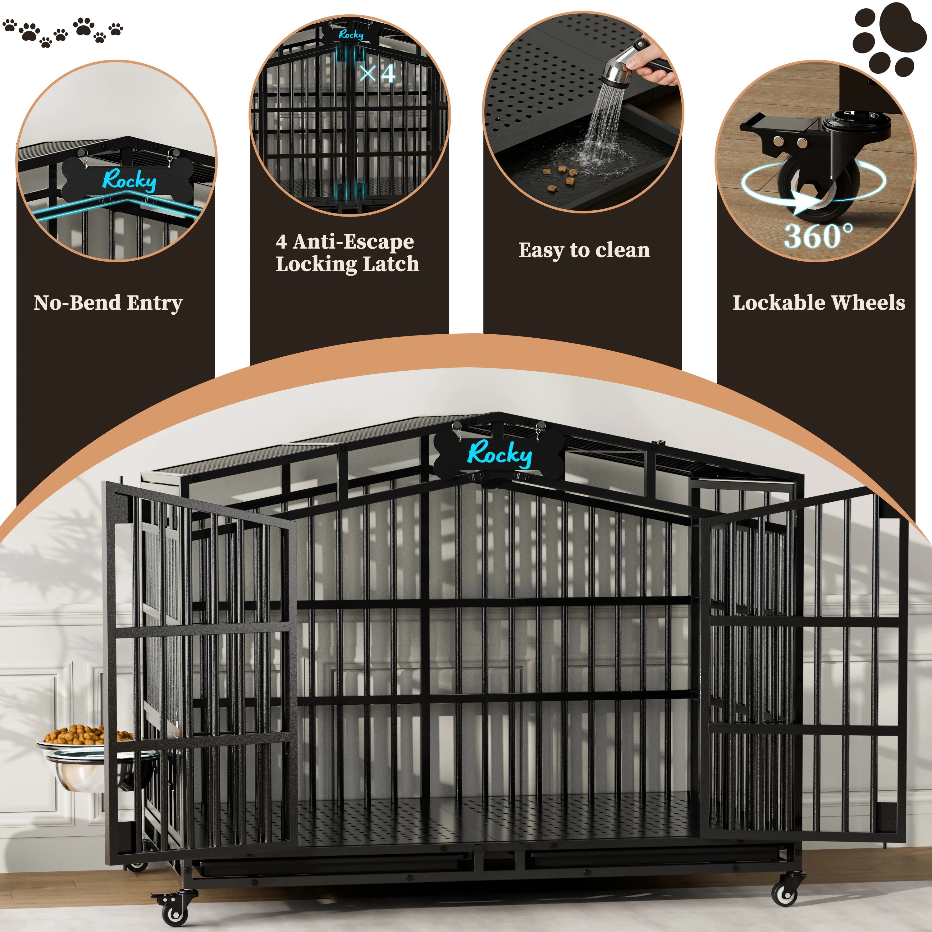 EasyCom 41"/48" Heavy Duty Extra Large  Dog Crate