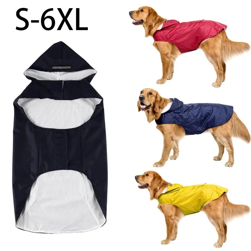 Dog Reflective Waterproof Raincoat Jacket  with Hood