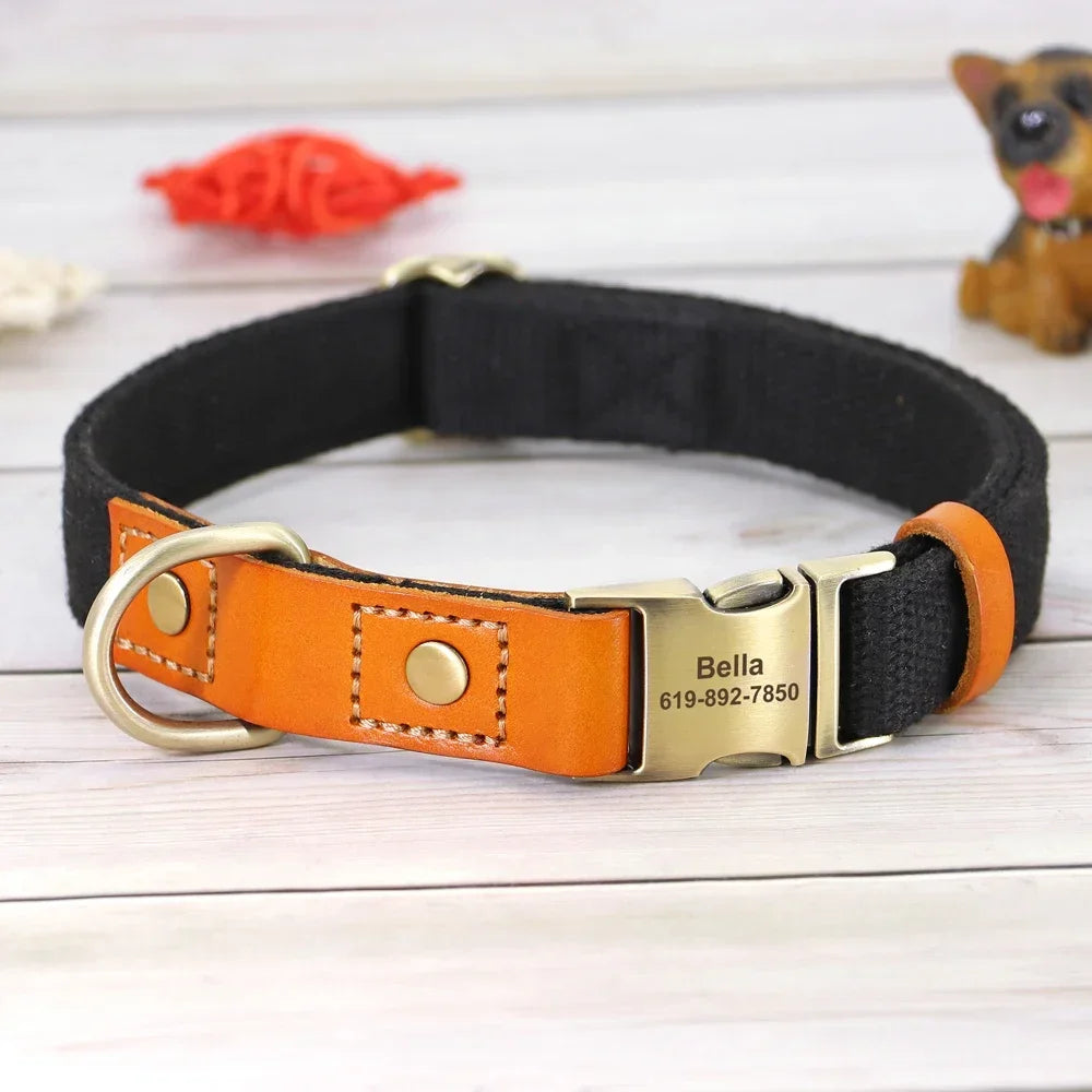 Personalized Nylon Custom Puppy Dog Collar Leash Set