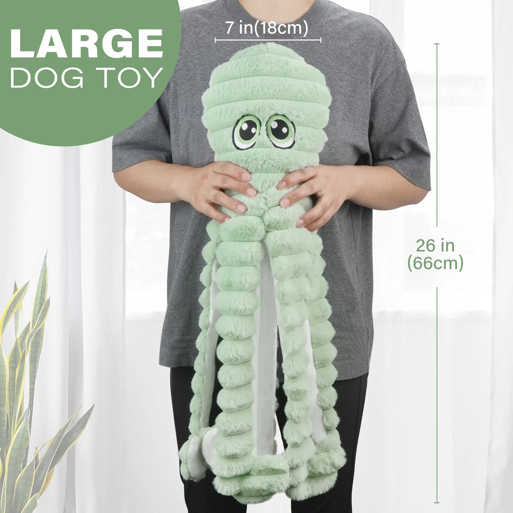 Octopus Design Pet Grinding Teeth Squeaky Plush Toy,