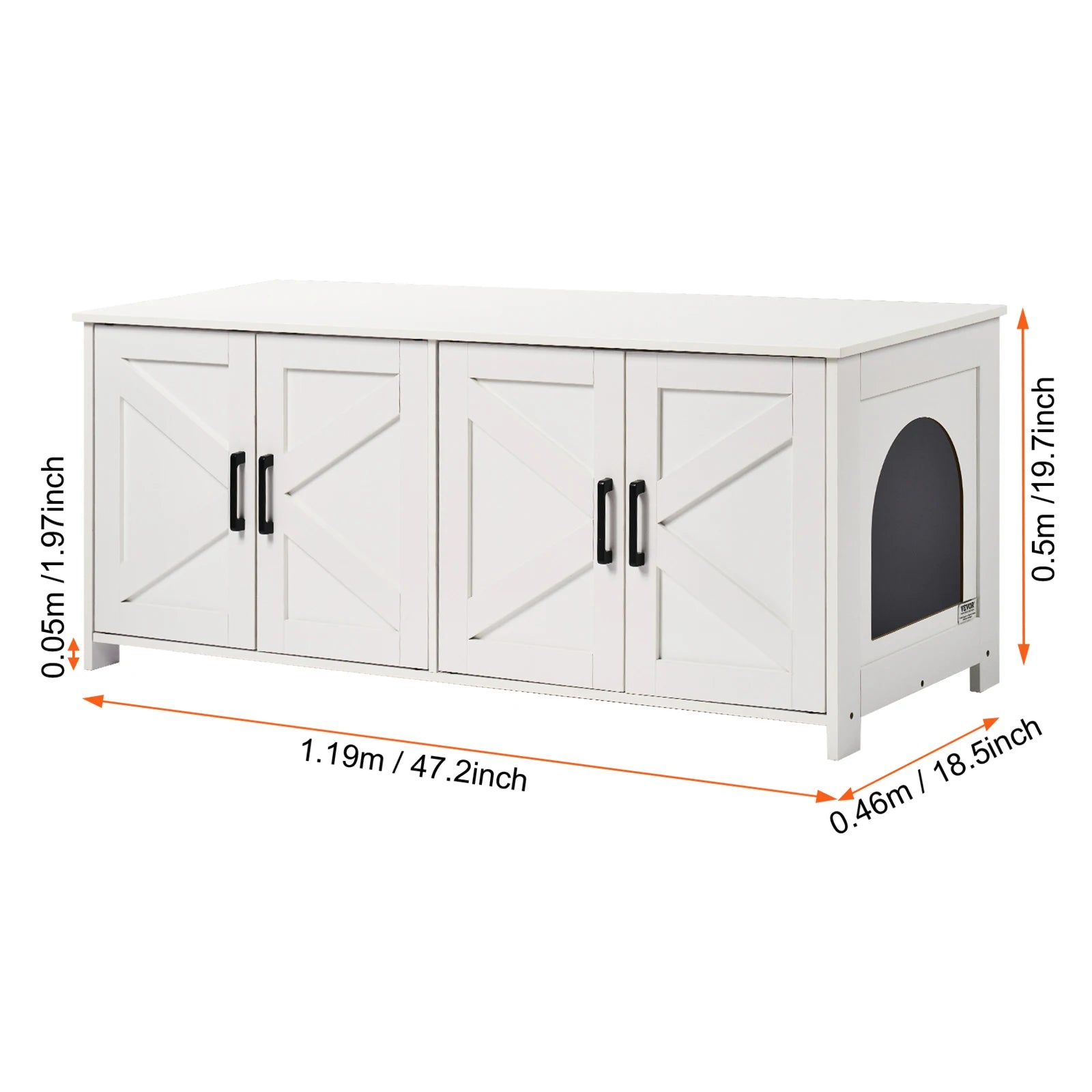 SucceBuy Cat Litter Box Enclosure for 2 Cats