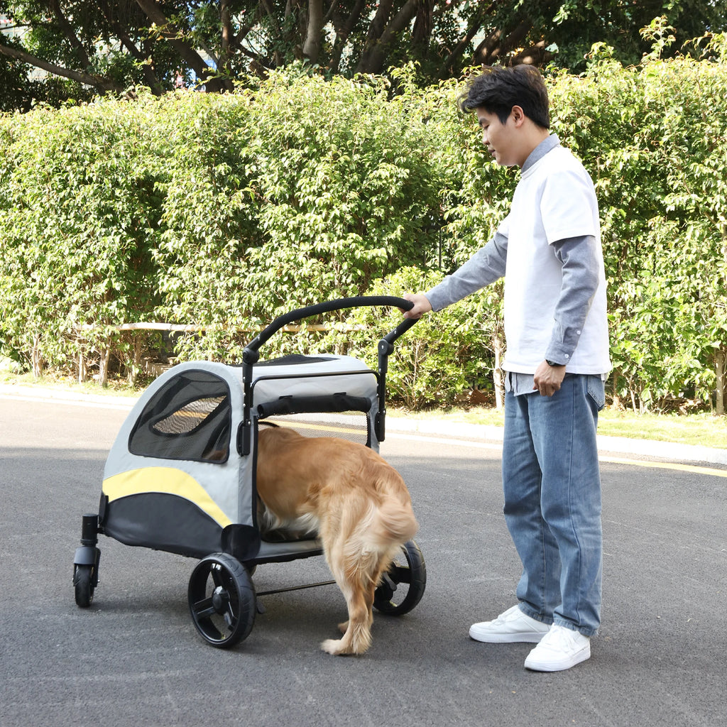 Portable Dog Stroller 4 Wheels for Large Dogs