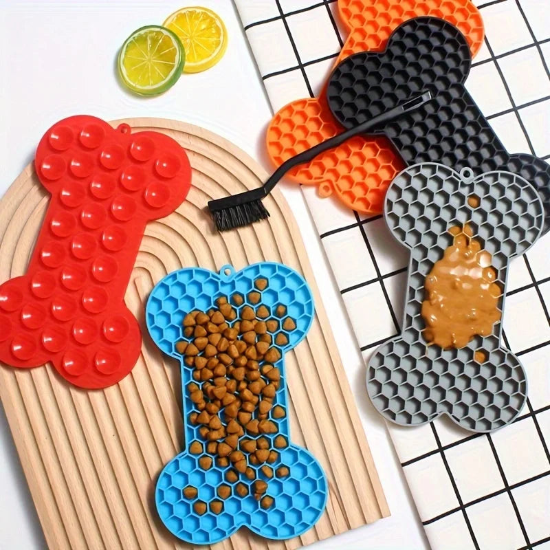 Dog Slow Pad Bone, Food  Licking Pad