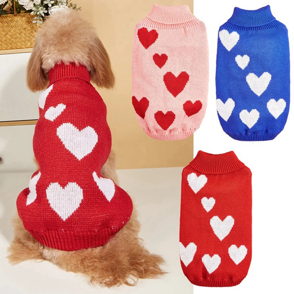 Cute Warm Dog/Cat  Sweater with Heart Pattern
