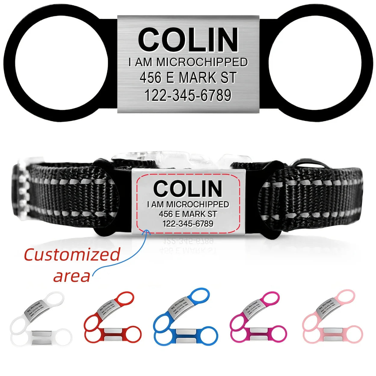 Personalized and Custom Dog Tag for Pets - No Noise -