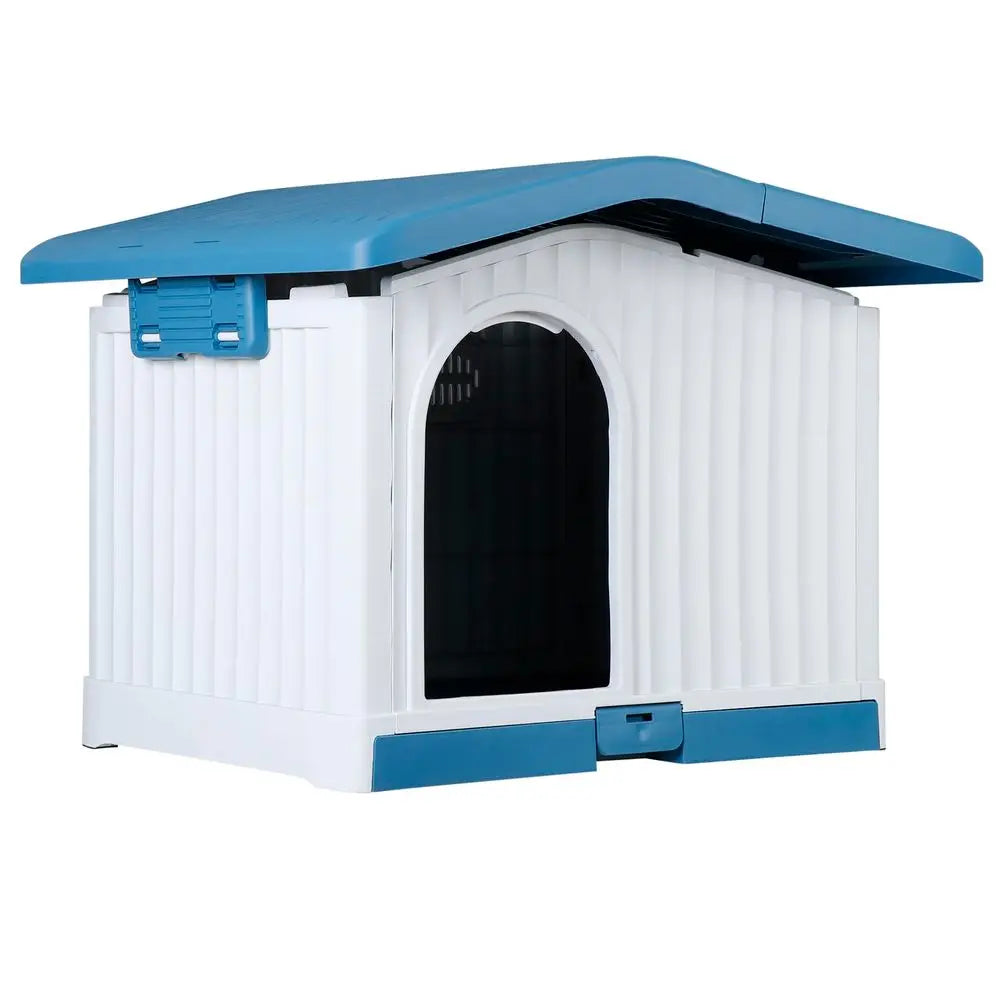 34.6 Inches Sturdy Plastic Dog House with Liftable Roof, I