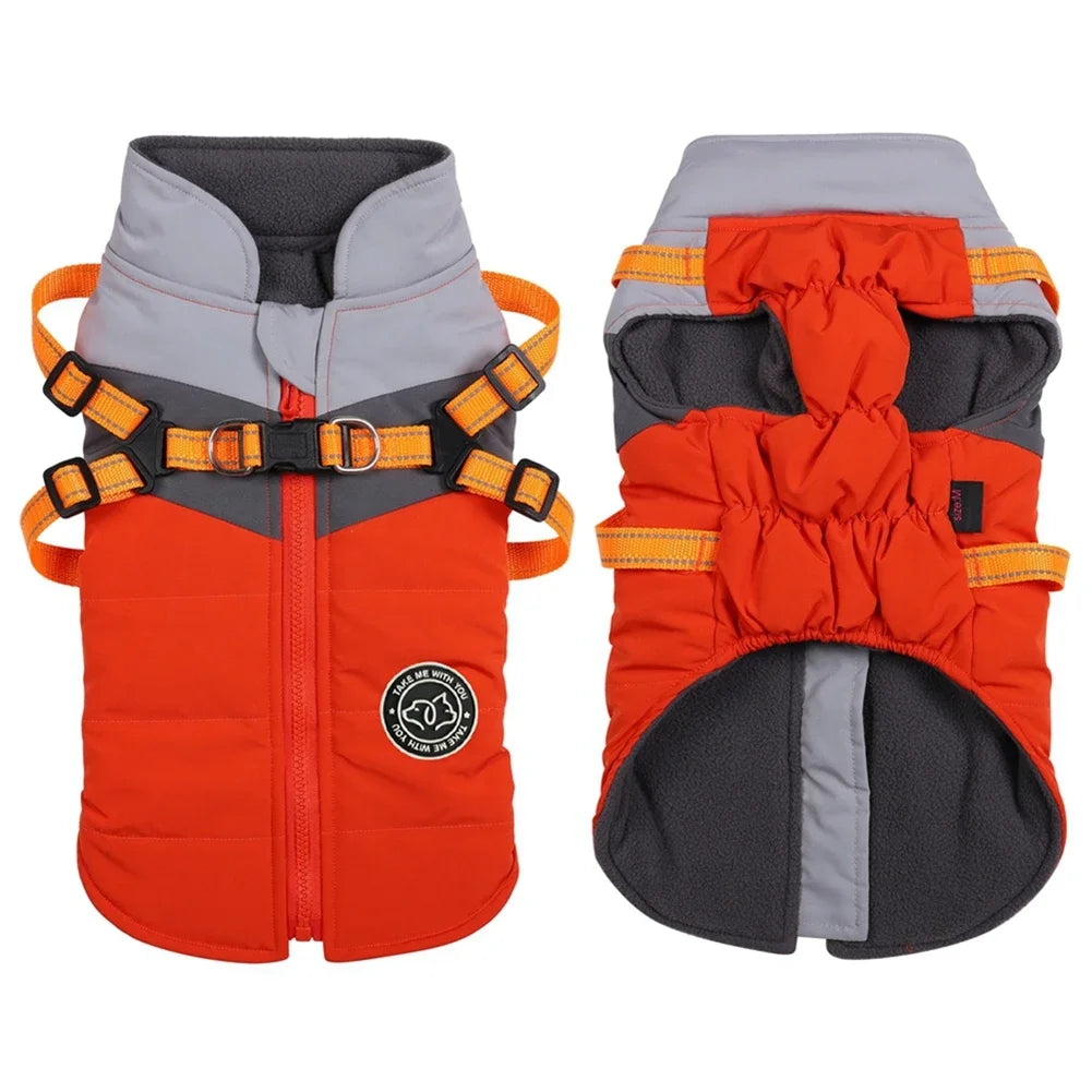 Warm Waterproof Winter Dog Harness Jacket Vest