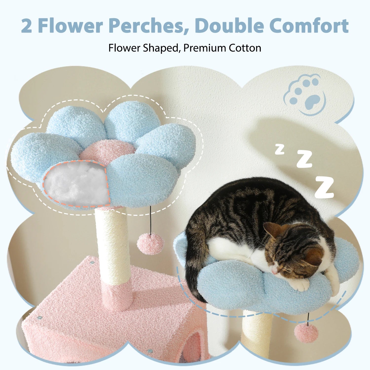 184cm Large Cat Tree Tower for Indoor Cats