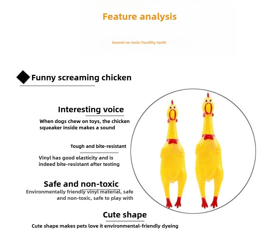 Funny Squeaky Screaming Chicken Pet Toy