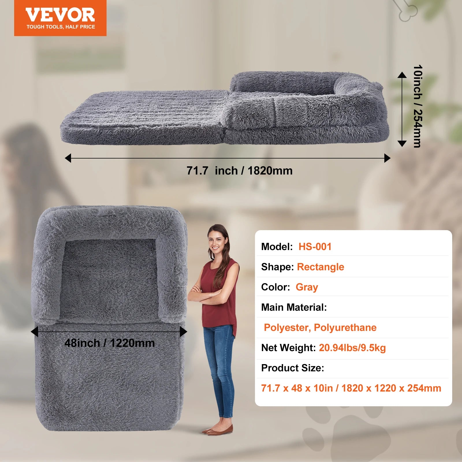 SucceBuy Human Dog Bed for Adult Human Size Dog